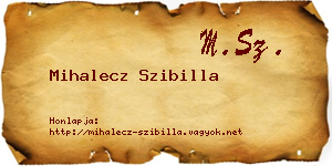 Mihalecz Szibilla névjegykártya